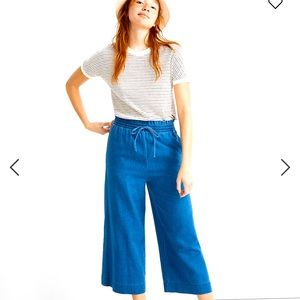 Madewell Indigo smocked Huston pull on pants